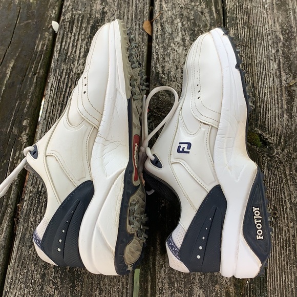 Foot joy white & blue lace up golf shoes sz 9 1/2 - Picture 5 of 10